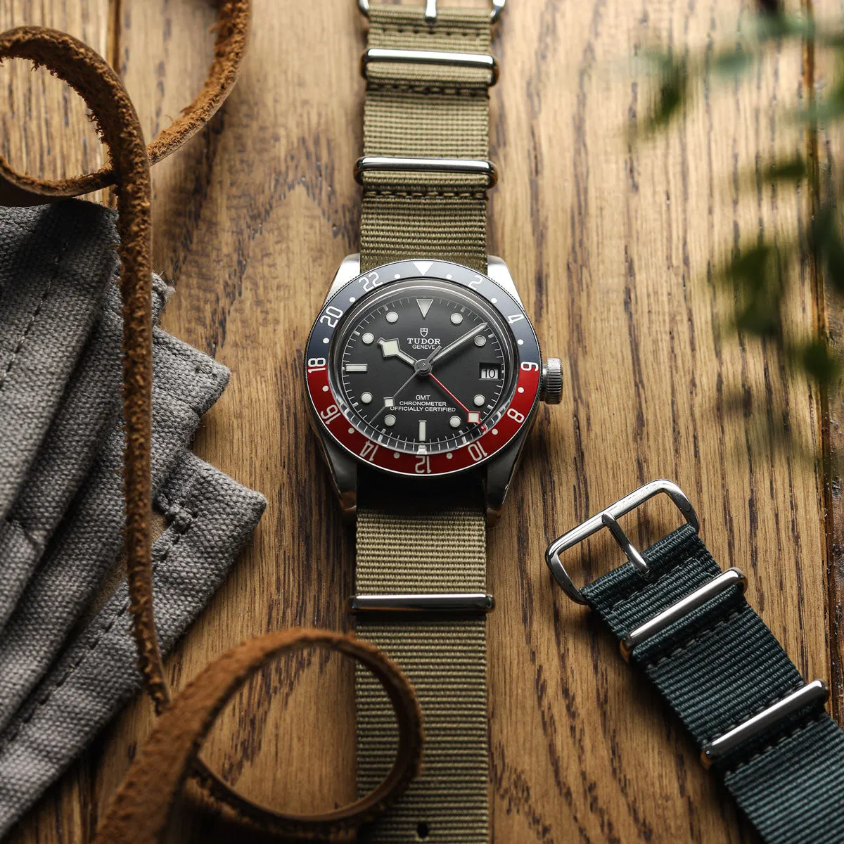 1973 British Military Watch Strap: CADET - Combat Black, Polished