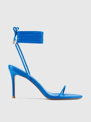 3.0 Barely There Lace Up Heel- Cobalt