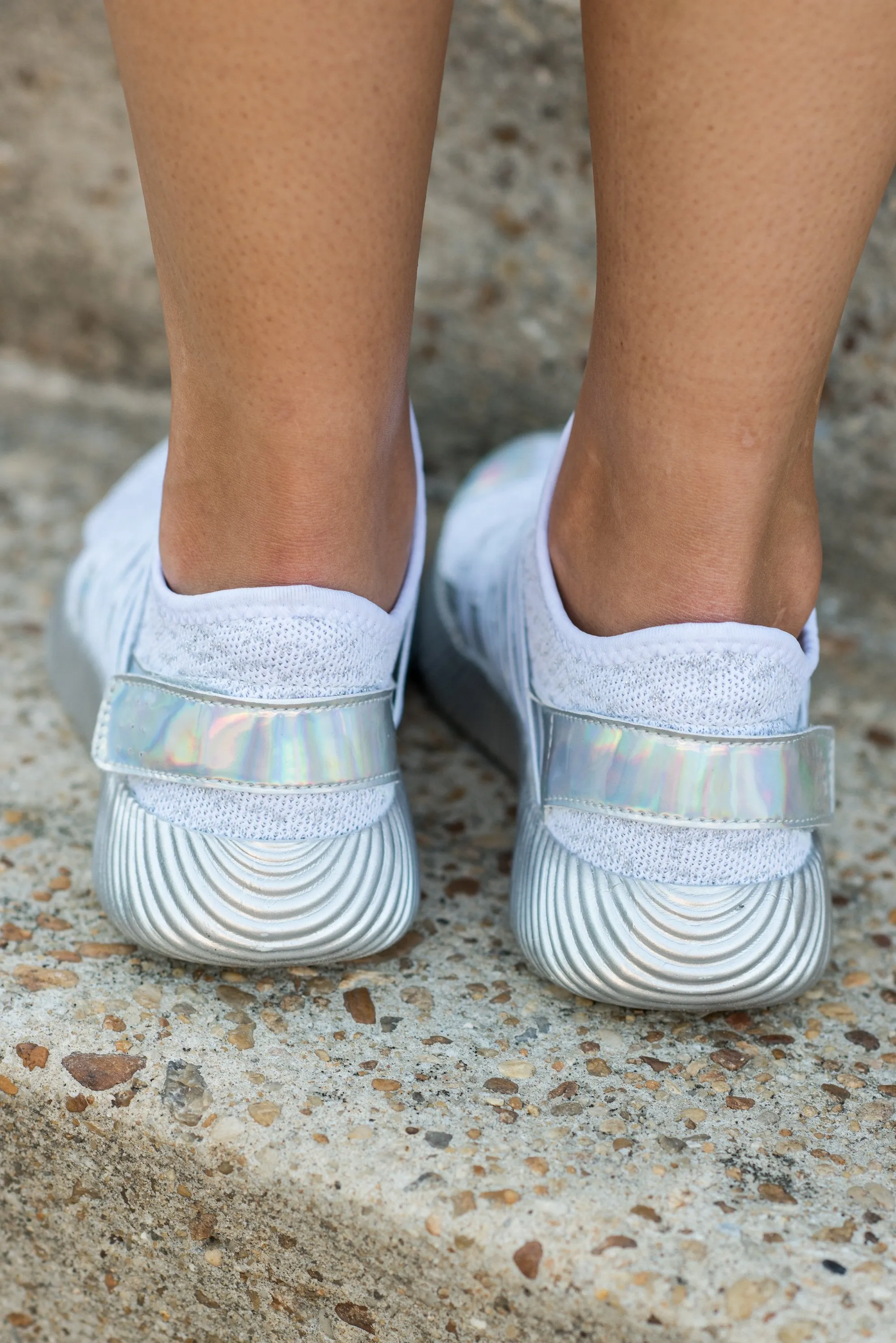 Active Imagination Metallic Silver Sneakers