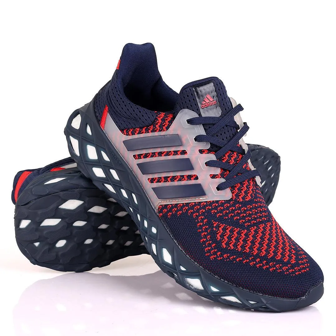 AD Boost Red And NavyBlue Men's Running Sneakers