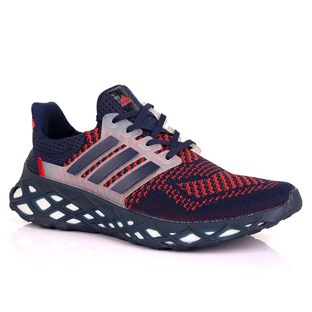 AD Boost Red And NavyBlue Men's Running Sneakers