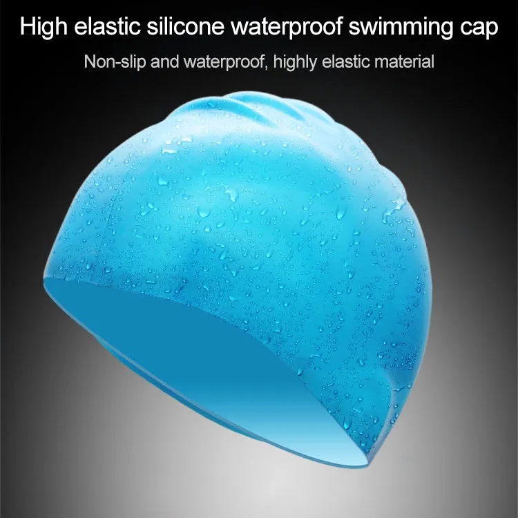 Adult Solid Color Waterproof Silicone Swimming Cap(Red)