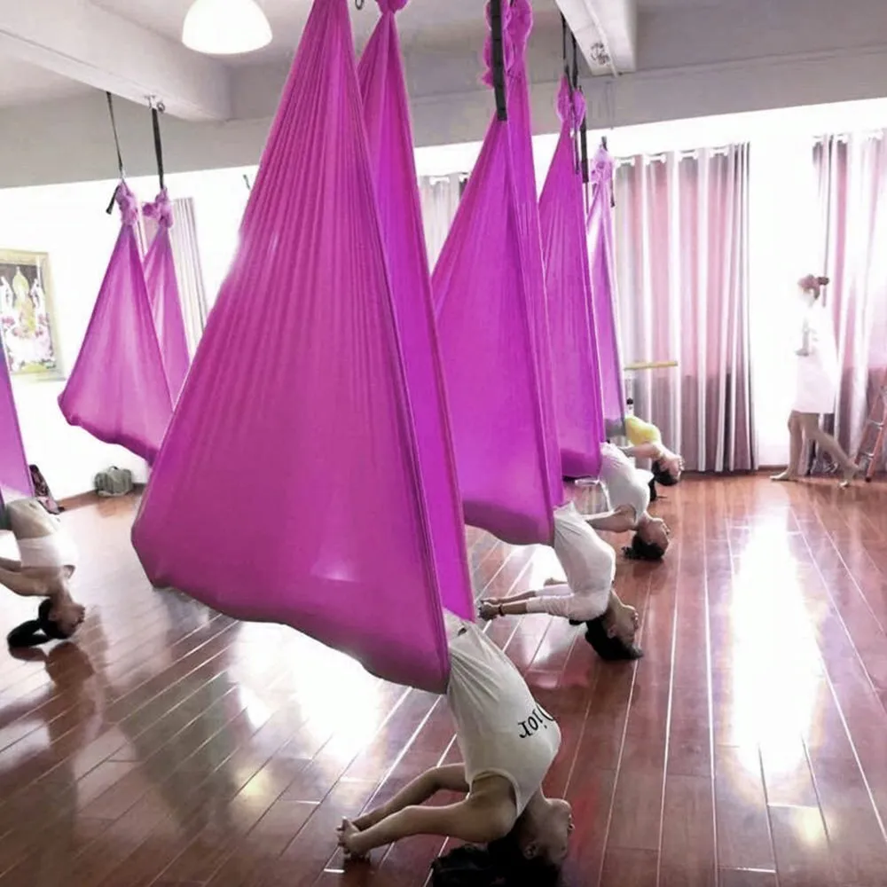 Aerial Yoga Swing with Extensions Straps, Carabiners and Carrying Bag - Bormart