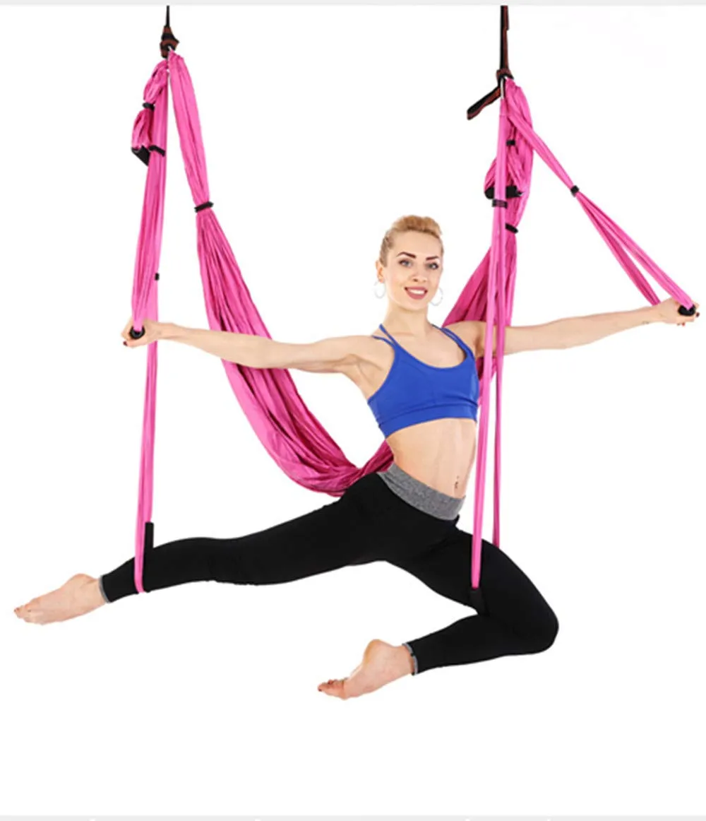 Aerial Yoga Swing with Extensions Straps, Carabiners and Carrying Bag - Bormart