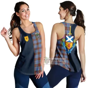 Anderson Modern Tartan Women's Racerback Tanks Alba with Scottish Lion Royal Arm Half Style