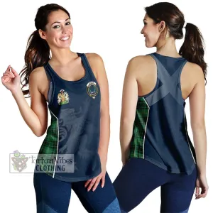 Arthur Ancient Tartan Women's Racerback Tanks with Family Crest and Lion Rampant Vibes Sport Style