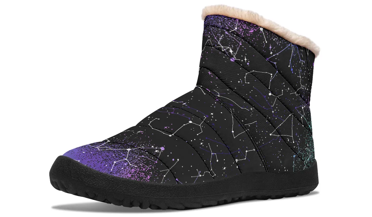 Aurora Comfy Winter Boots - Warm Vegan Boots with Side Zipper and Anti-Slip Soles