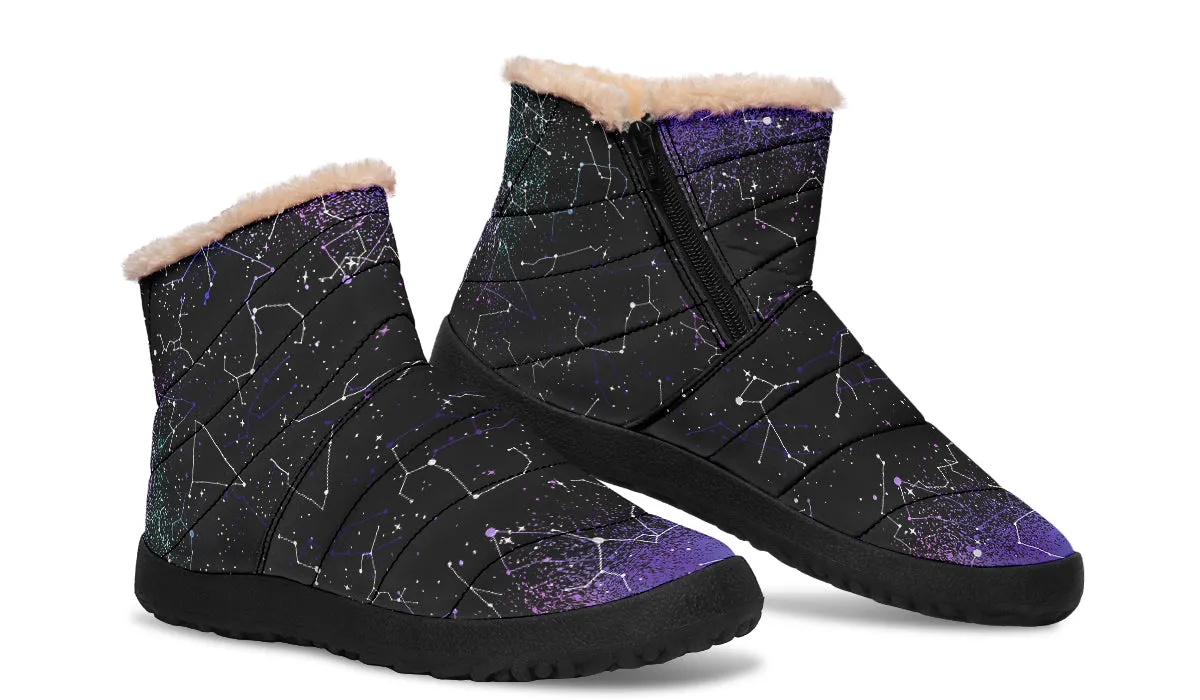 Aurora Comfy Winter Boots - Warm Vegan Boots with Side Zipper and Anti-Slip Soles