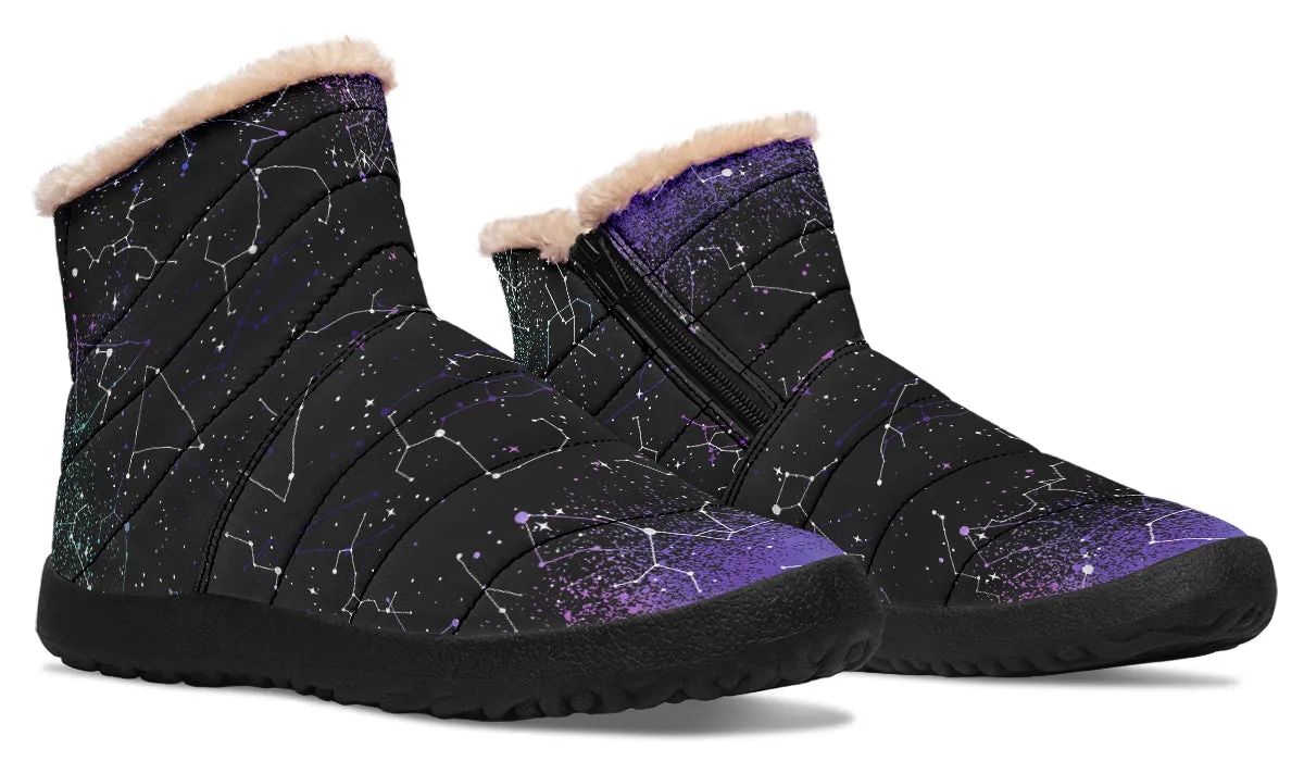 Aurora Comfy Winter Boots - Warm Vegan Boots with Side Zipper and Anti-Slip Soles