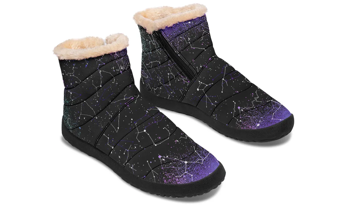 Aurora Comfy Winter Boots - Warm Vegan Boots with Side Zipper and Anti-Slip Soles