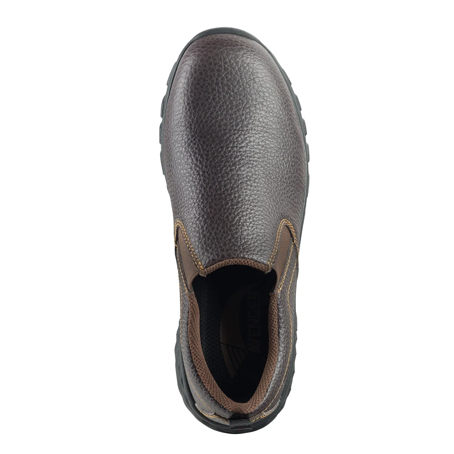 Avenger Mens Flight Brown Leather Slip-On Shoes