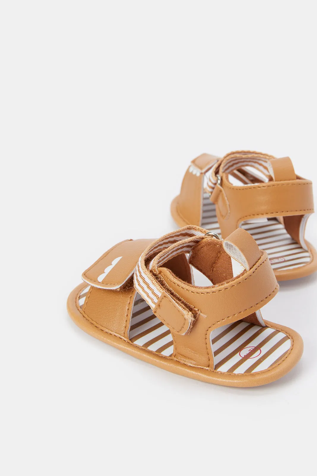 Babies Tan Embellished Pram Shoe