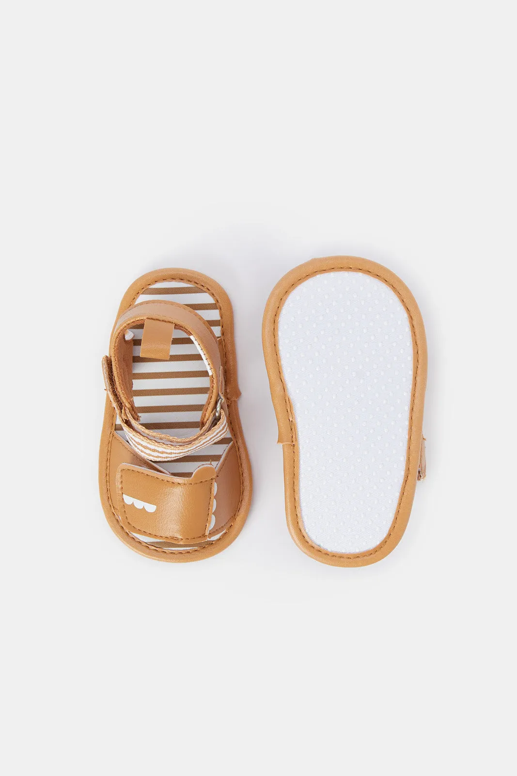 Babies Tan Embellished Pram Shoe