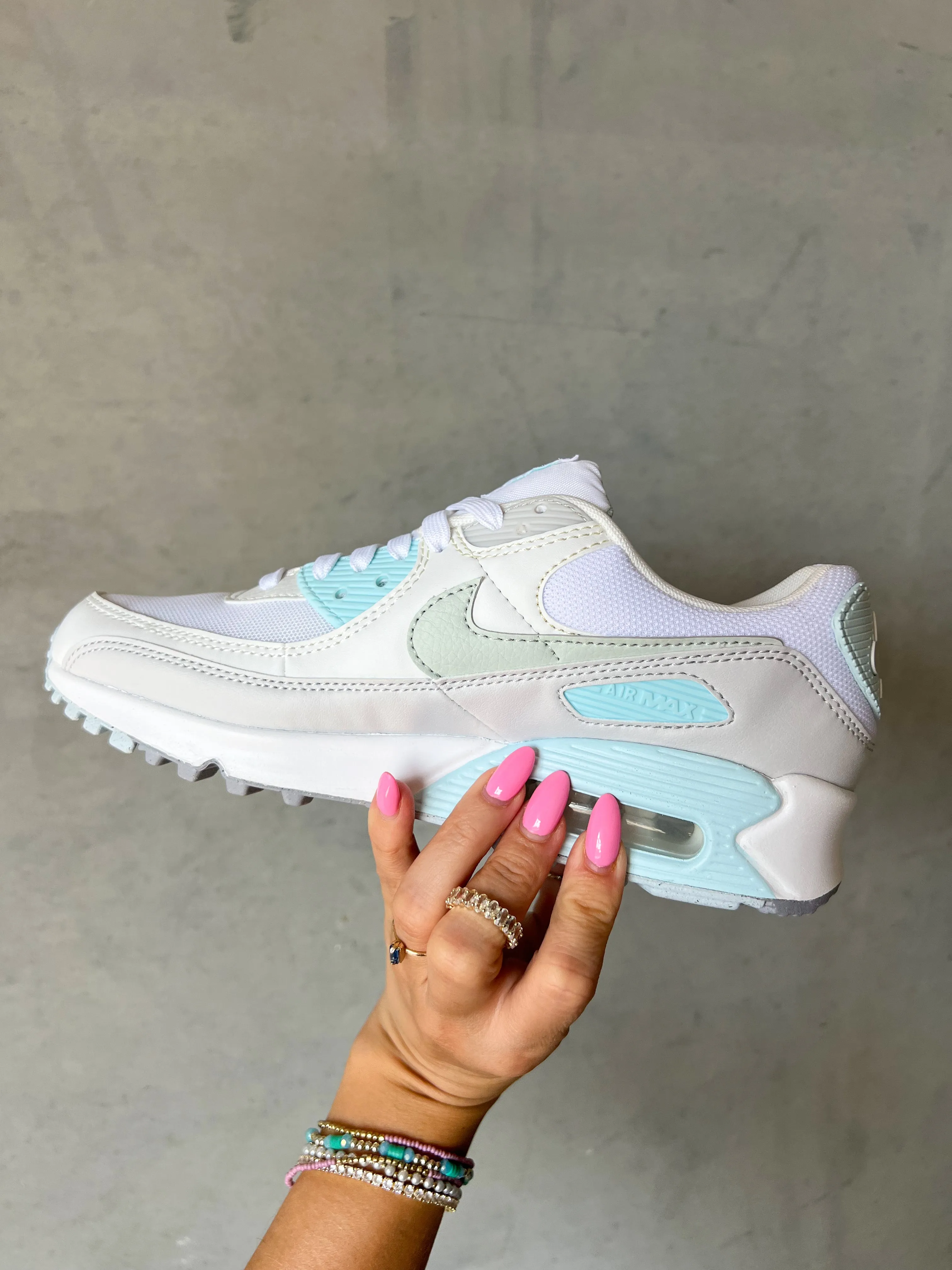 Baby Blue Swarovski Womens Nike Air Max 90