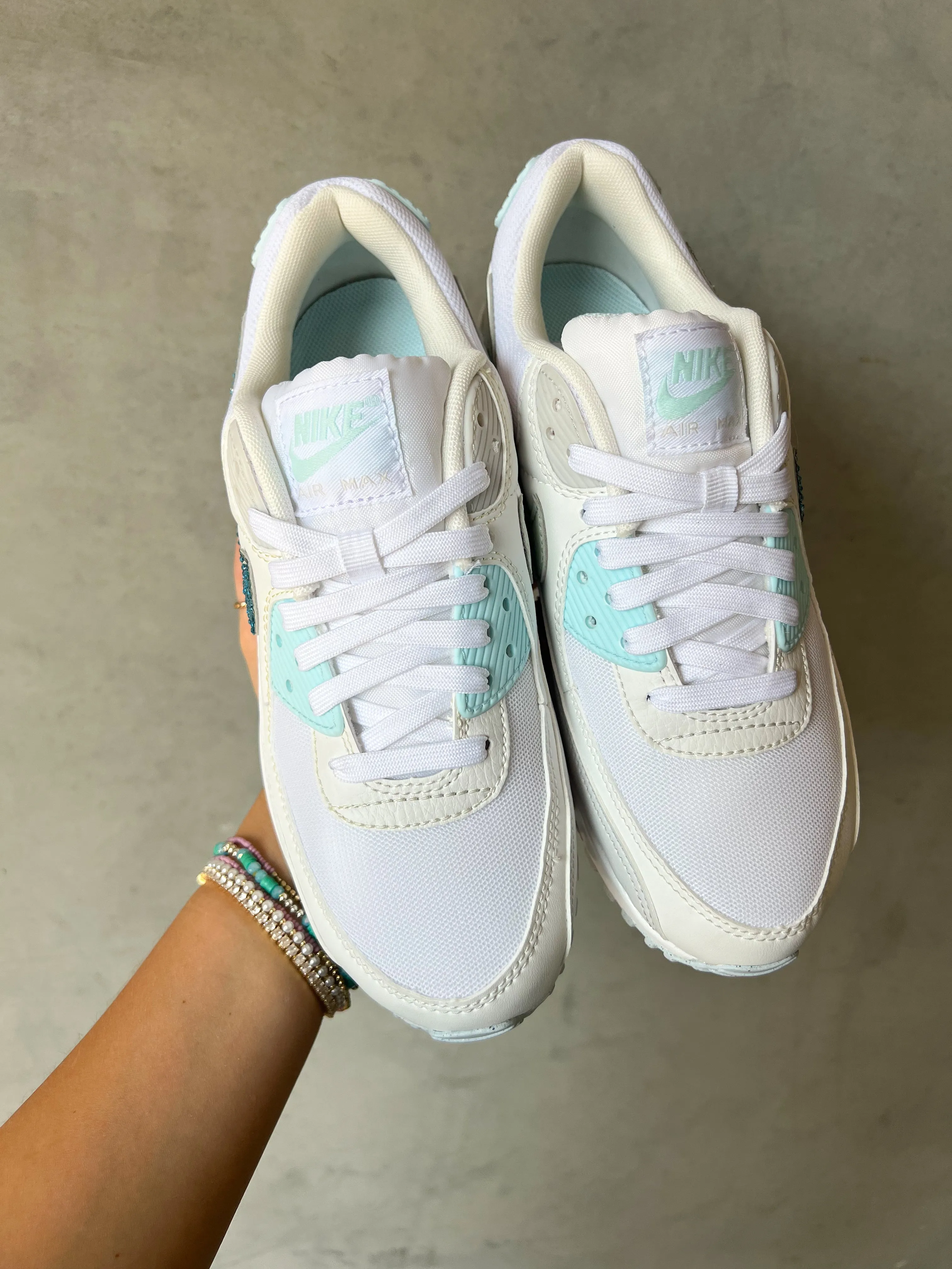 Baby Blue Swarovski Womens Nike Air Max 90