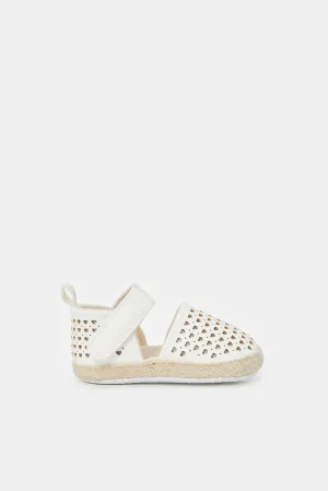 Baby White Velcro Pram Shoes