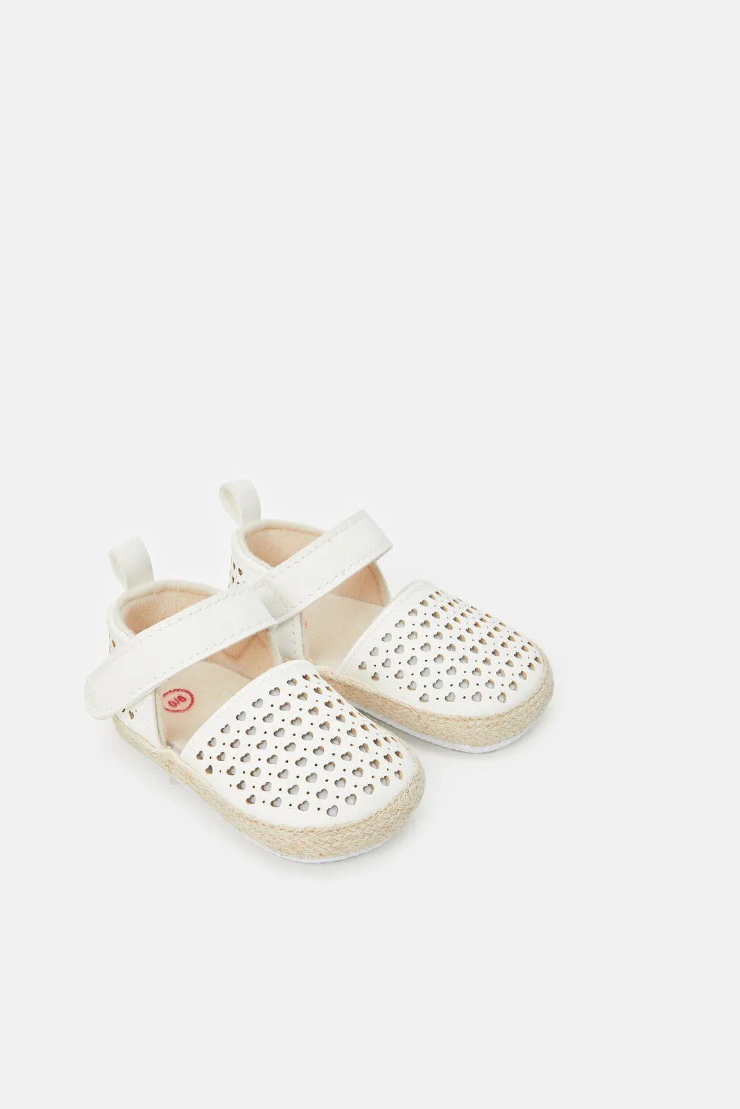 Baby White Velcro Pram Shoes