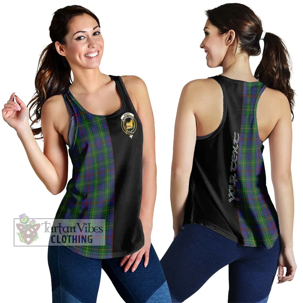 Bailey Tartan Women's Racerback Tanks with Family Crest and Half Of Me Style