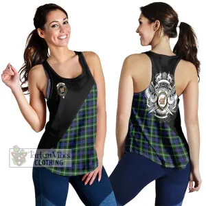 Baillie of Polkemmet Tartan Women's Racerback Tanks with Family Crest and Military Logo Style