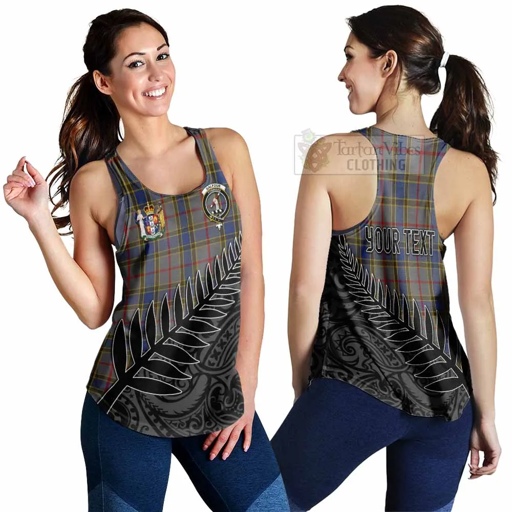 Balfour Crest Tartan Women's Racerback Tanks with New Zealand Silver Fern Half Style