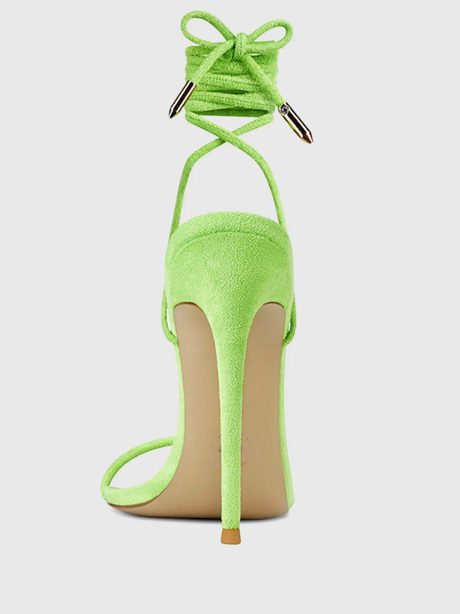 Barely There Lace Up Heel - Lime