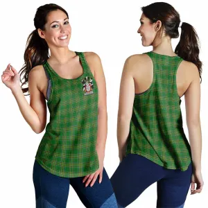 Barnewall Irish Clan Tartan Women's Racerback Tanks with Coat of Arms