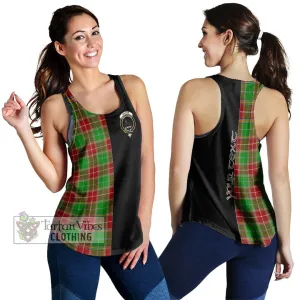 Baxter Modern Tartan Women's Racerback Tanks with Family Crest and Half Of Me Style