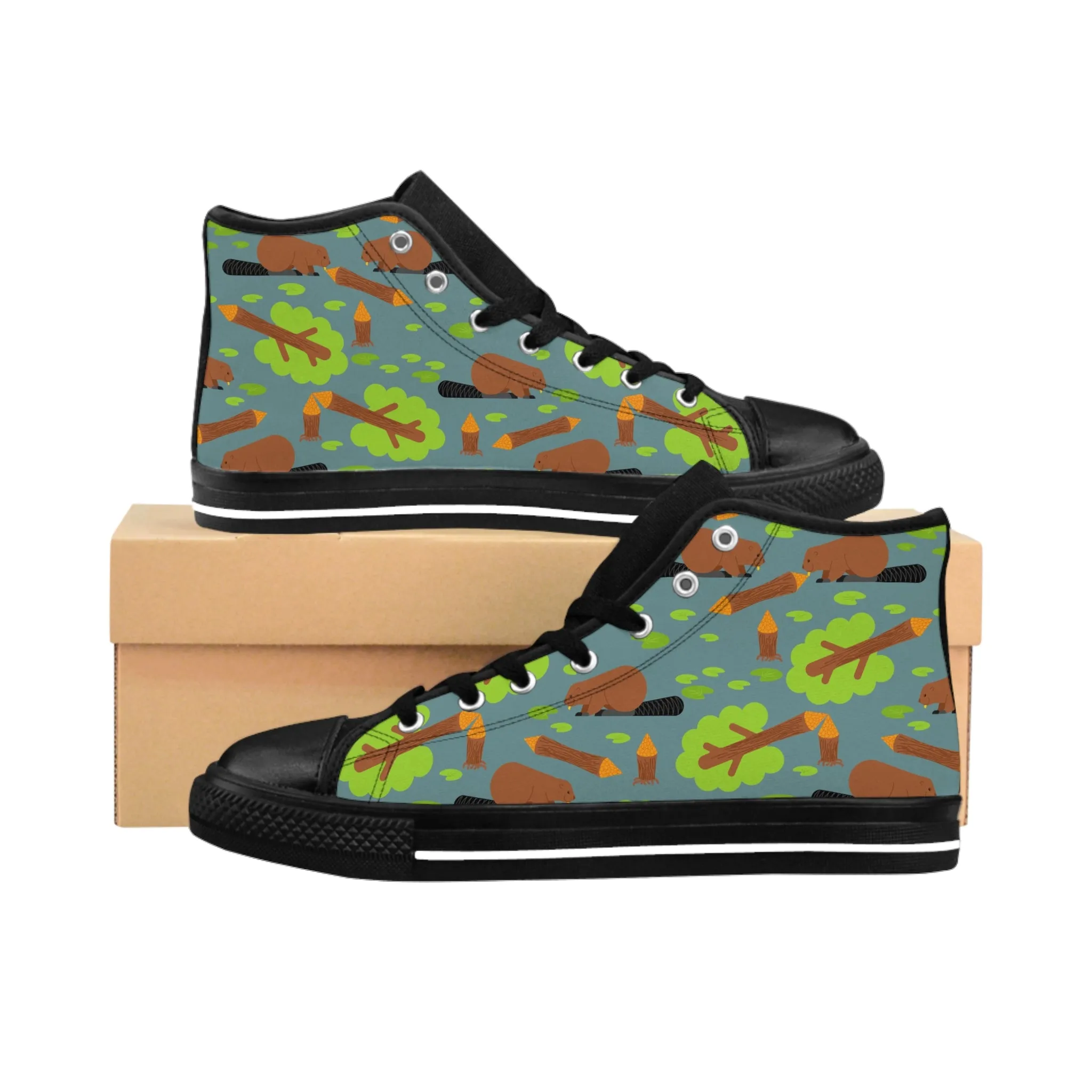 Beaver and Tree Men's Classic Sneakers