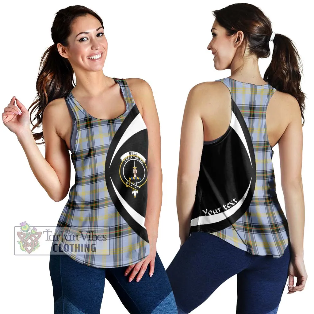 Bell of the Borders Tartan Women's Racerback Tanks with Family Crest Circle Style