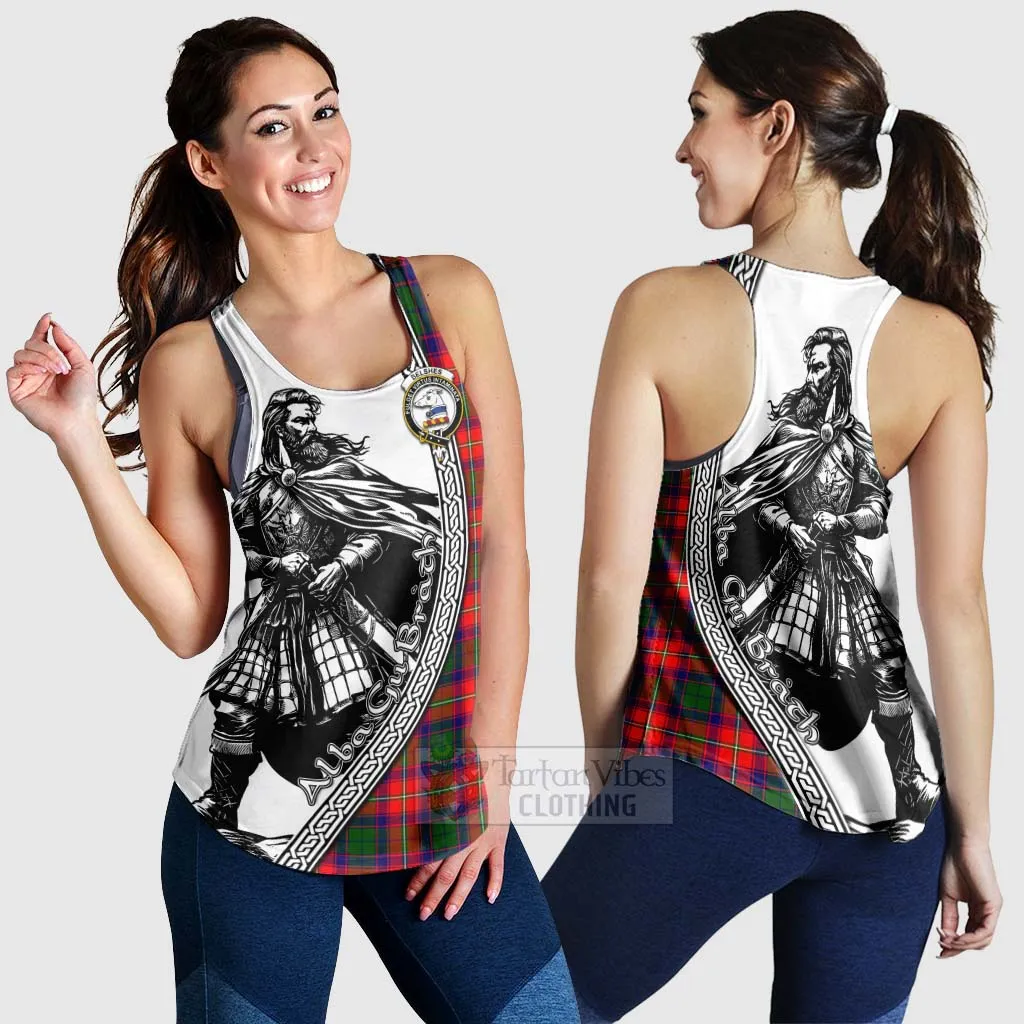 Belshes (Belsches) Tartan Clan Crest Women's Racerback Tanks with Highlander Warrior Celtic Style