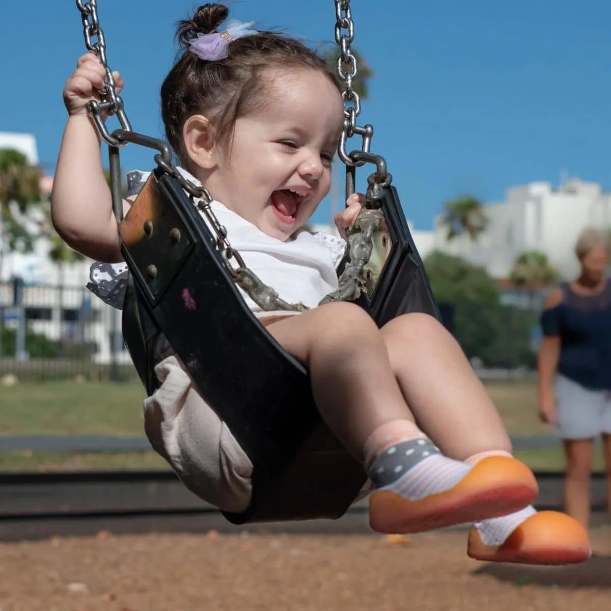 BigToes First Walker Shoes - Chameleon - Modern Polka Peach