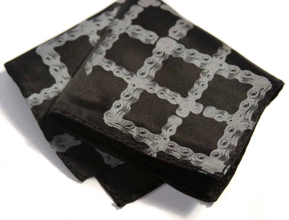 Bike Chain Tartan Pocket Square