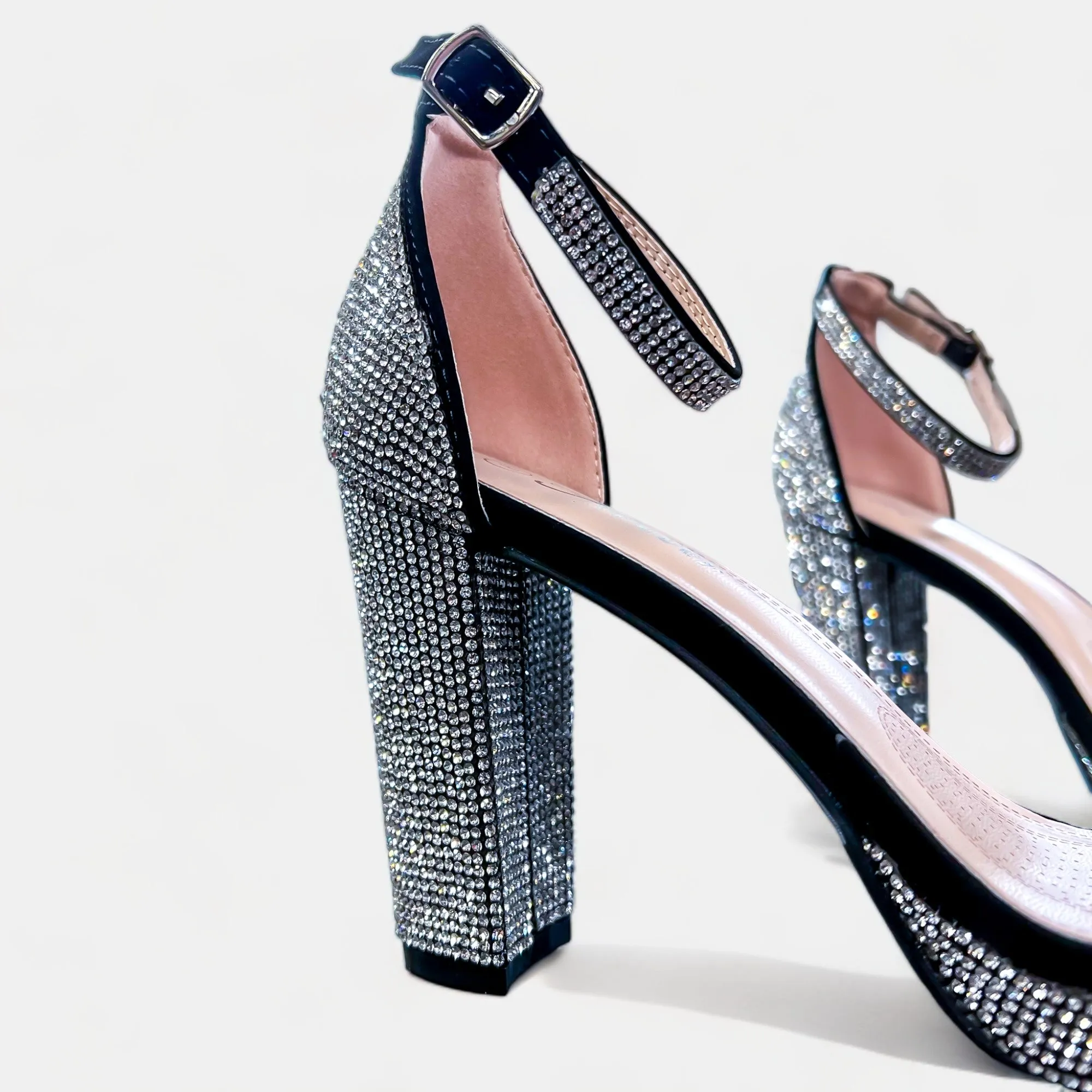 Black Rhinestone Sparkle Heels