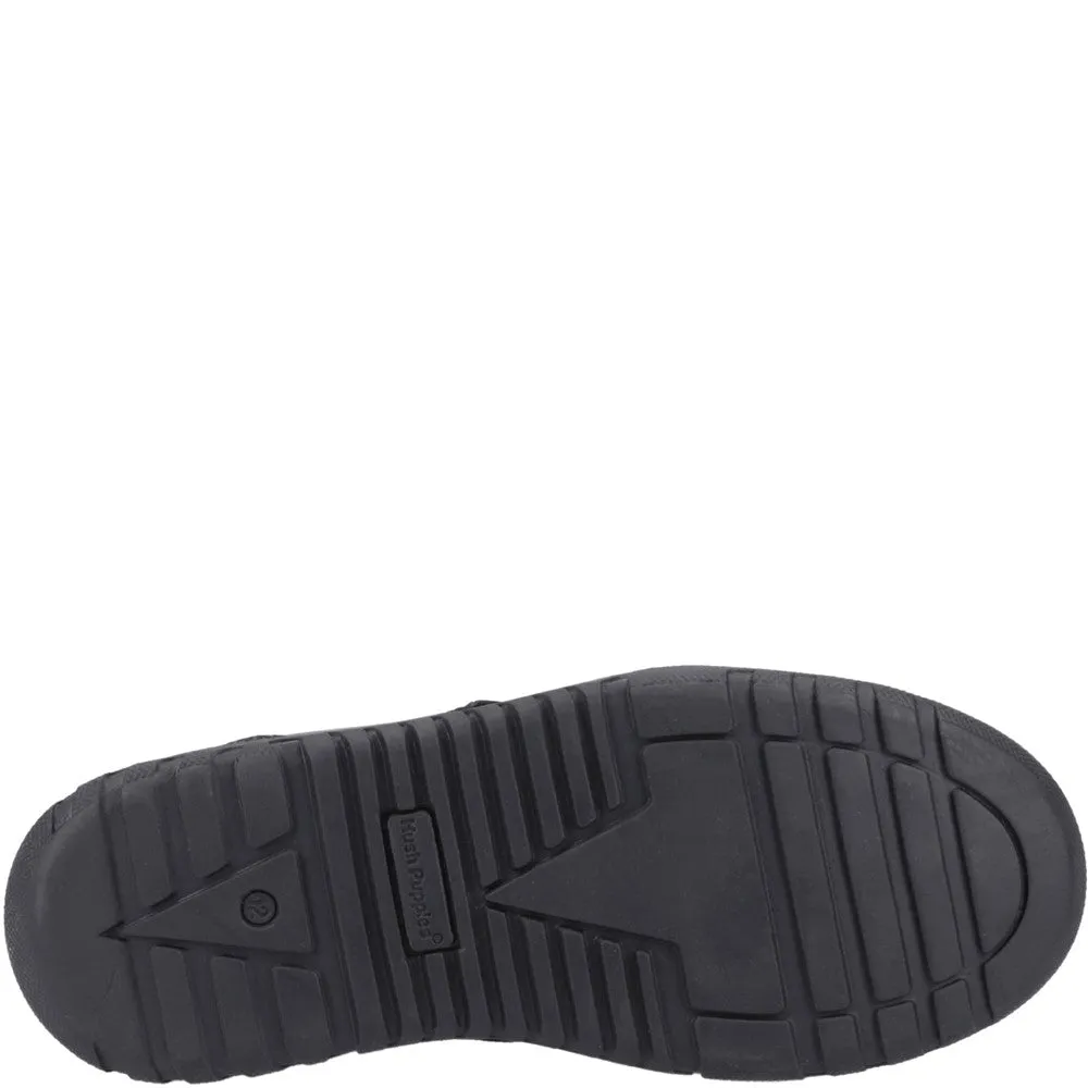 Black Steven Senior School Shoes