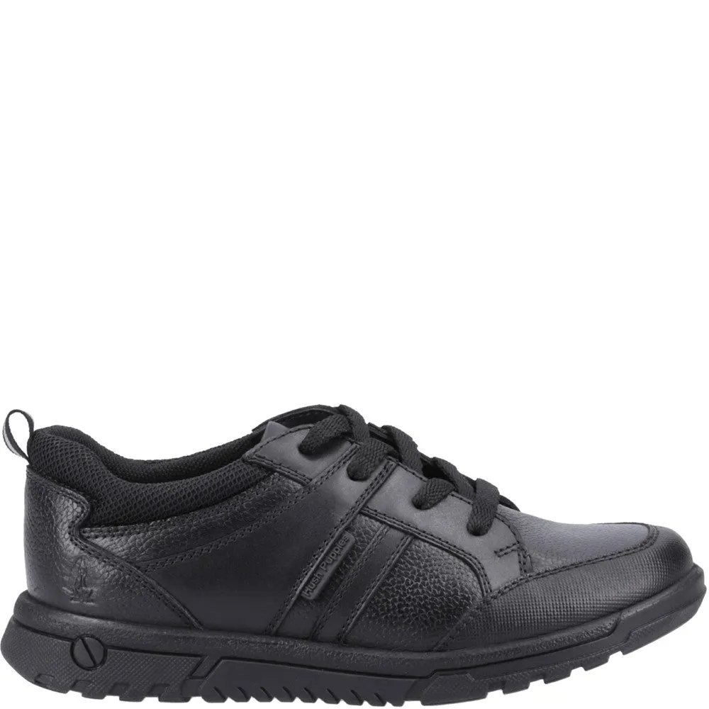 Black Steven Senior School Shoes