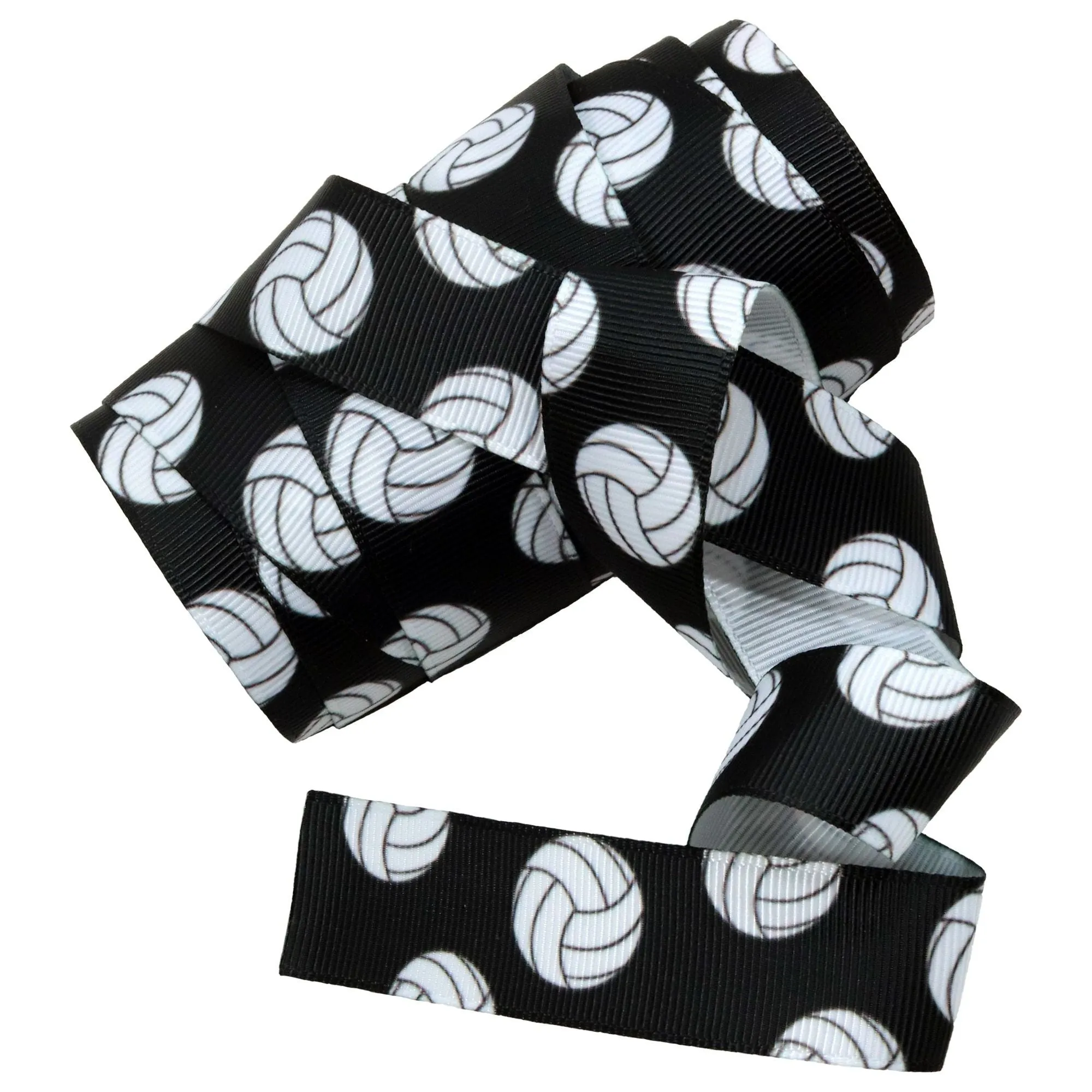 Black Volleyball Sports Ribbon - 5 Yards