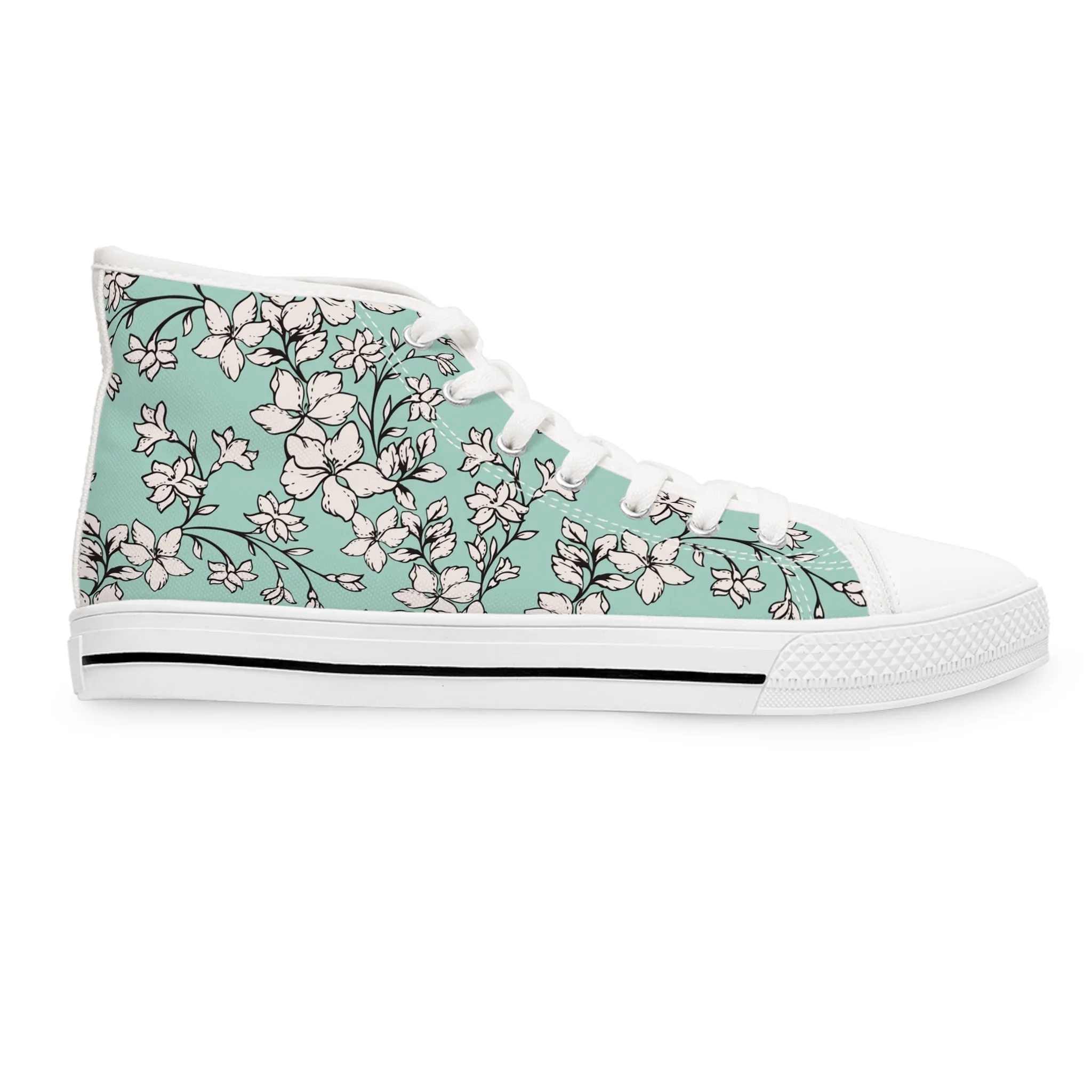 Blooming Mint Women's High Top Sneakers