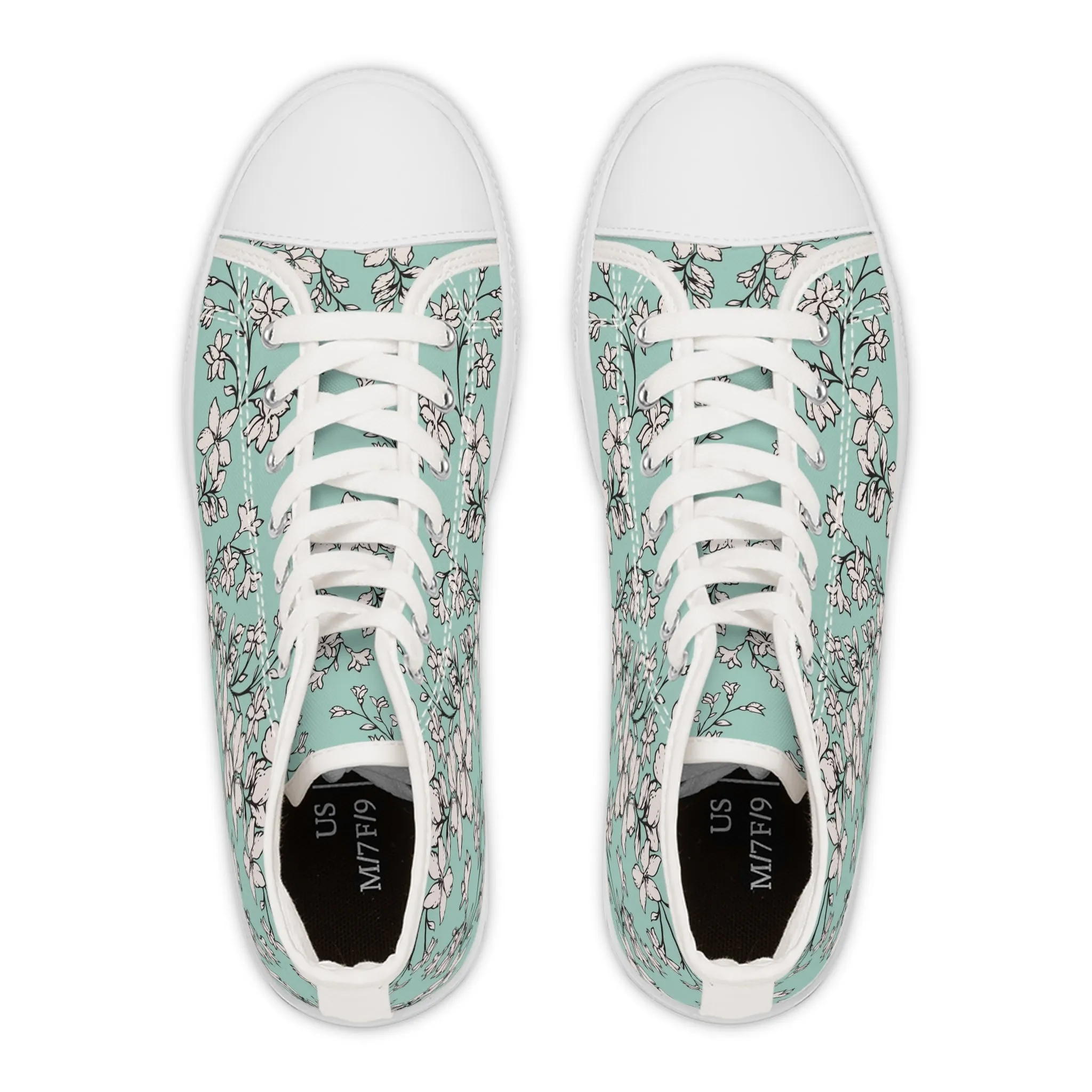 Blooming Mint Women's High Top Sneakers