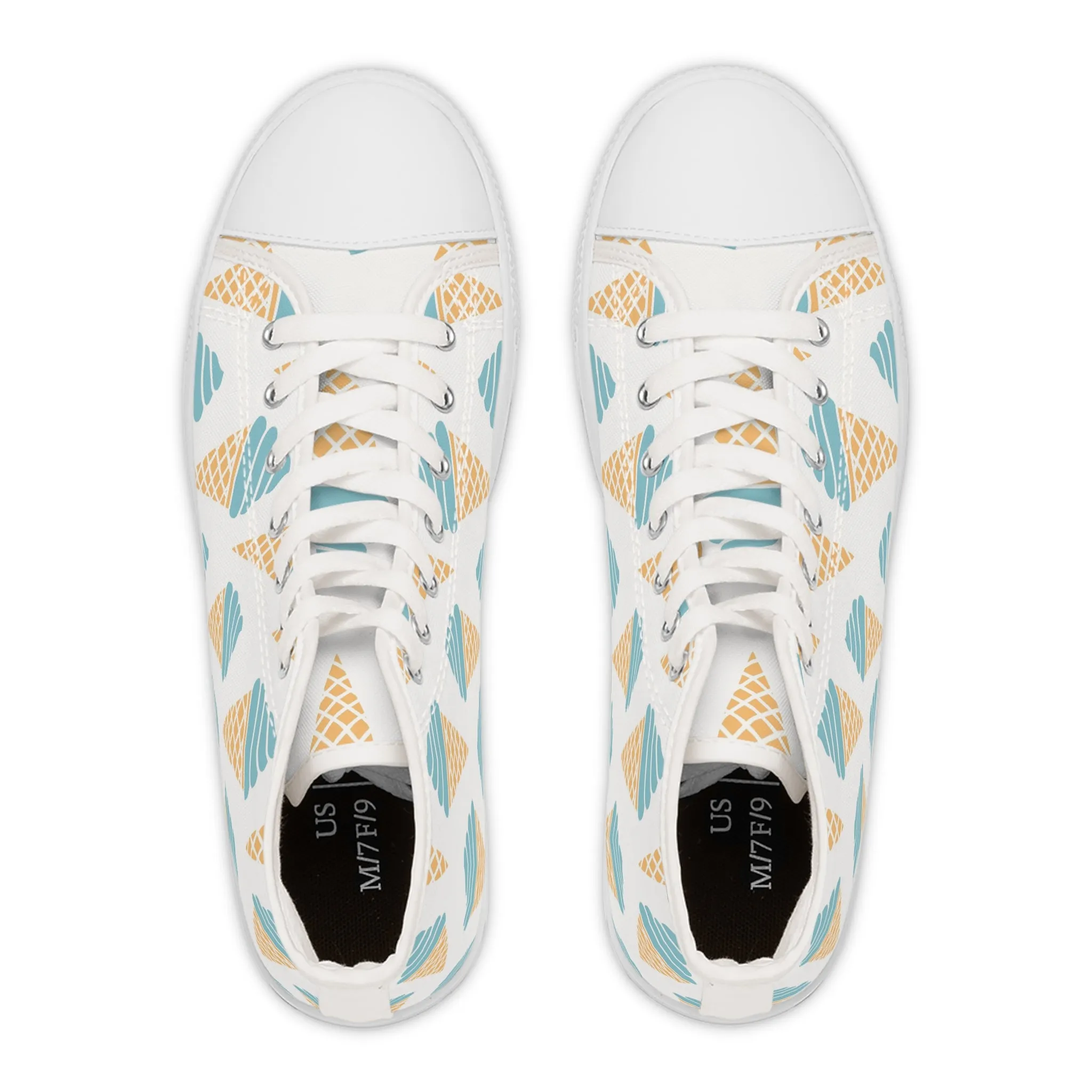 Blue Ice Cream Cone Women's High Top Sneakers