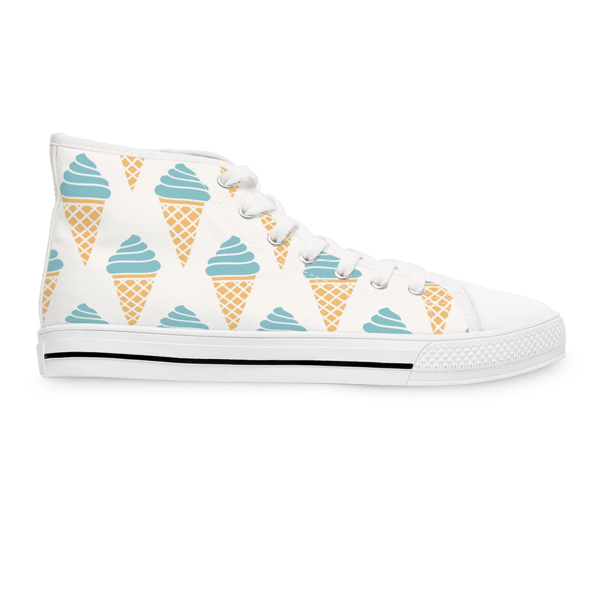 Blue Ice Cream Cone Women's High Top Sneakers