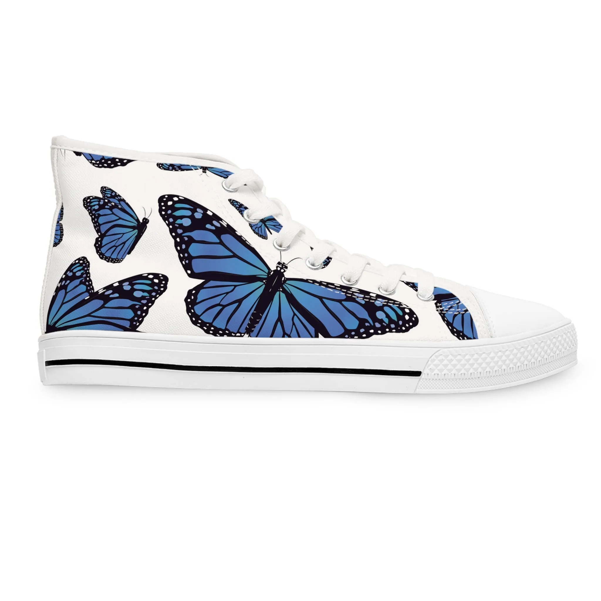 Blue Monarch Butterflies Women's High Top Sneakers