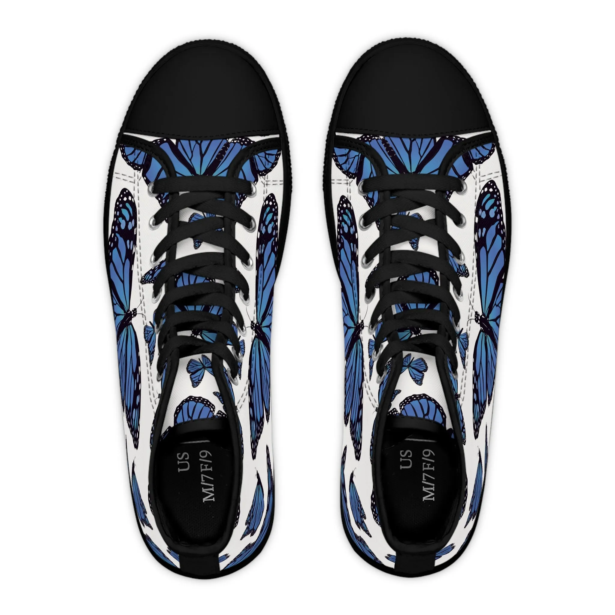 Blue Monarch Butterflies Women's High Top Sneakers