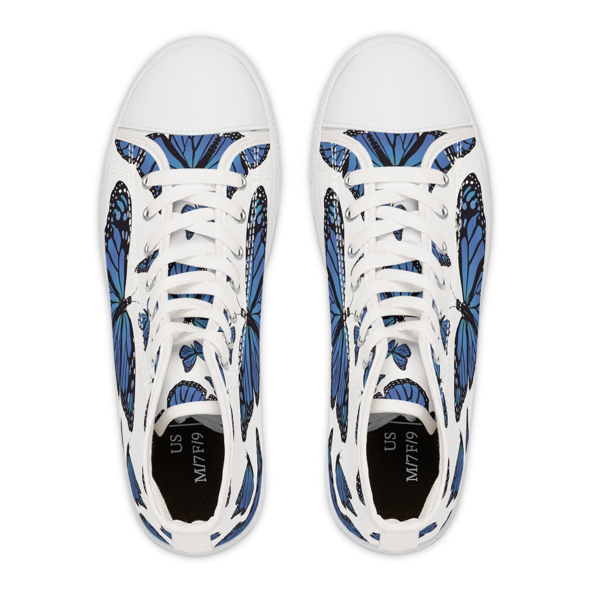 Blue Monarch Butterflies Women's High Top Sneakers