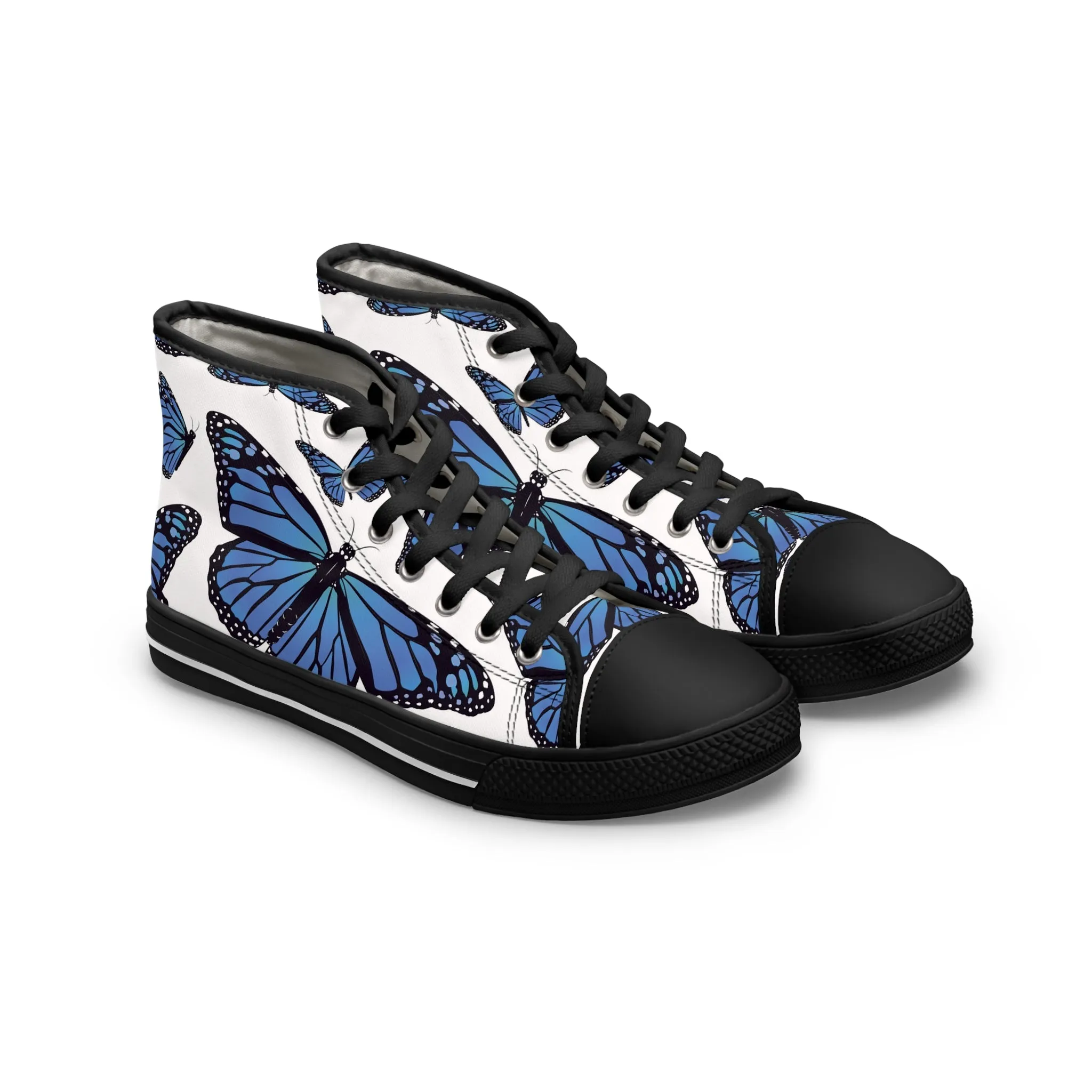 Blue Monarch Butterflies Women's High Top Sneakers