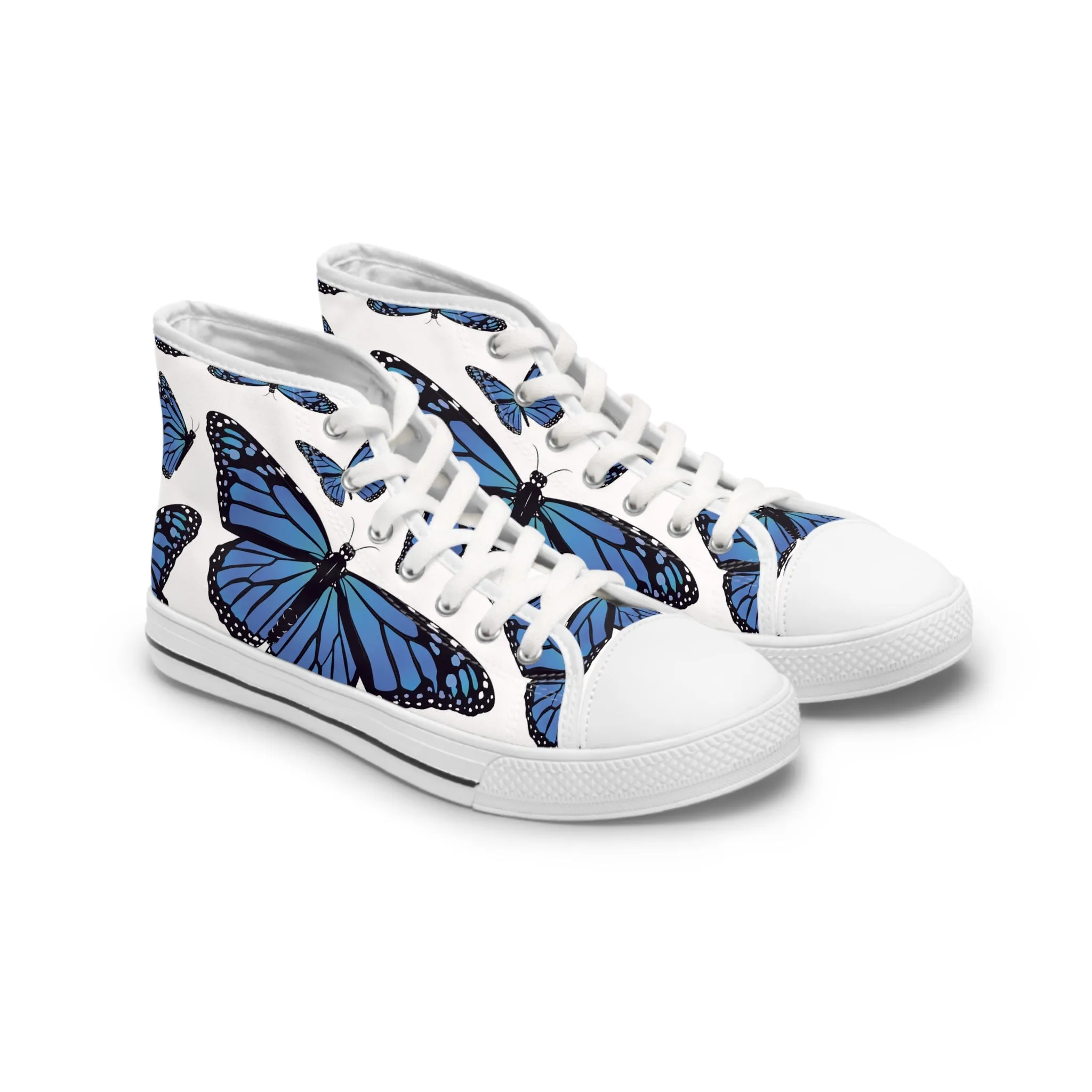 Blue Monarch Butterflies Women's High Top Sneakers