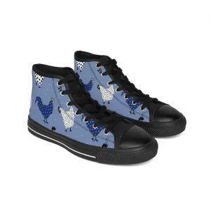 Blue Rooster Chicken Women's Classic Sneakers