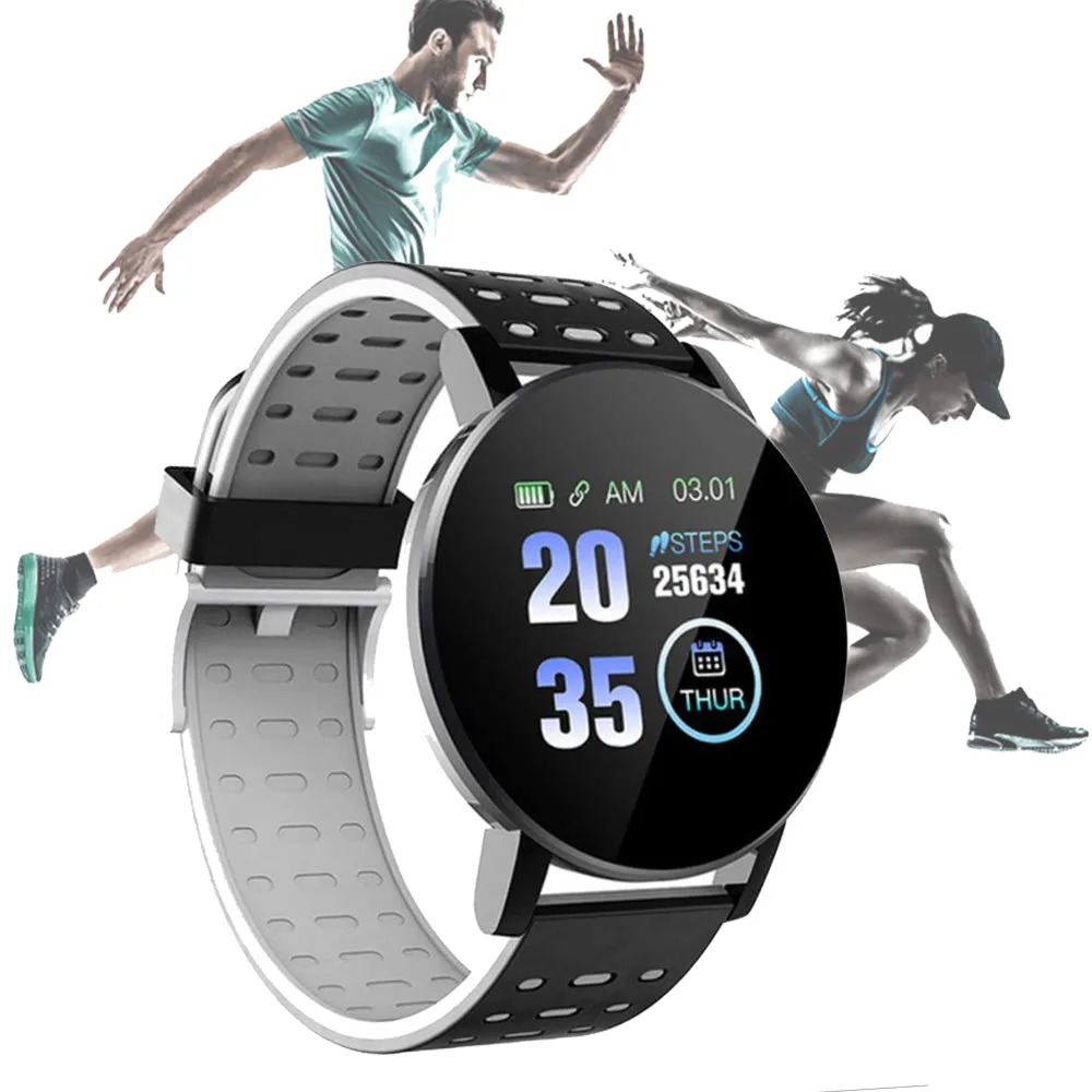 Bluetooth Smartwatch Blood Pressure Monitor Unisex and Fitness Tracker- USB Charging