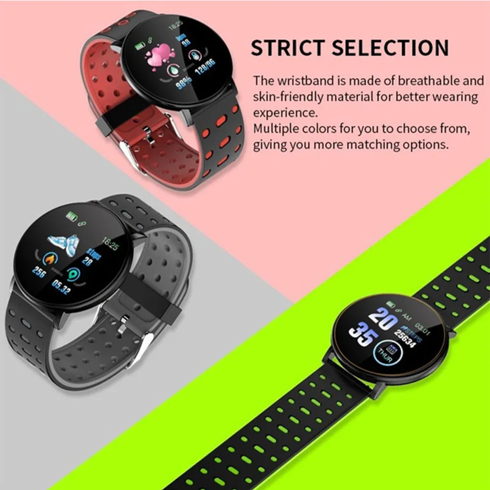 Bluetooth Smartwatch Blood Pressure Monitor Unisex and Fitness Tracker- USB Charging