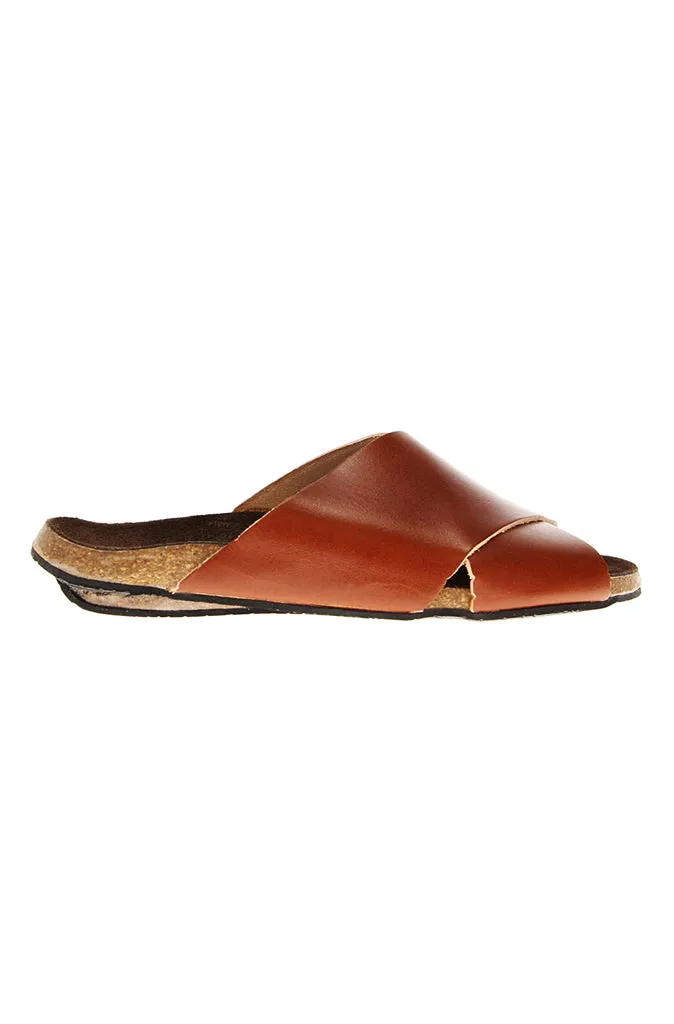 Bosabo Crossover Slides in Brown Leather