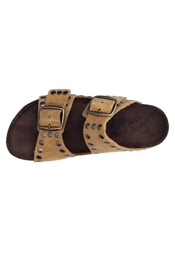 Bosabo Rivet Sandals in Tan Suede